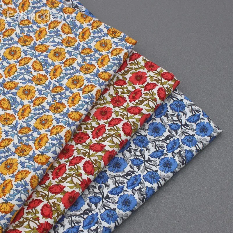 40S Summer Thin Small Fresh Cotton Printed Fabric Sewing Accessories Quilting For Dress Per Meter