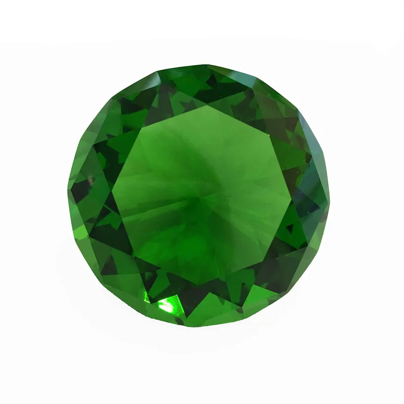 30mm-150mm Green Crystal Glass Diamond FengShui Ornaments Home Decorative Ball For Wedding Miniatures Accessories Gifts