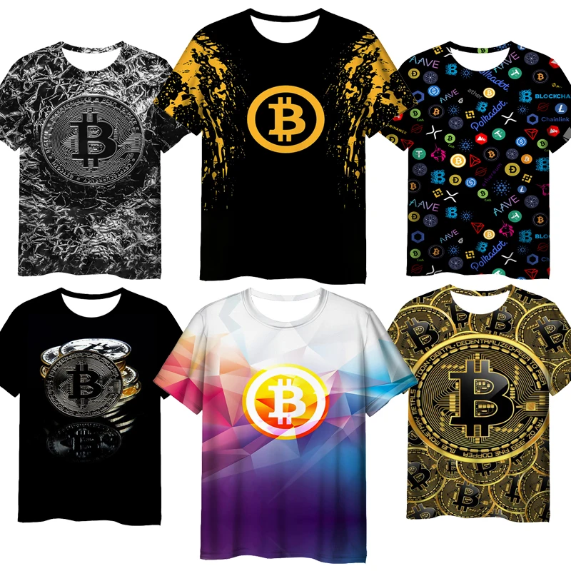 Summer Adult Bitcoin 3D Print T-shirts Fashion Unisex Tshirts Popular Women Cartoon Anime T Shirts Camiseta Streetwear Tee Tops