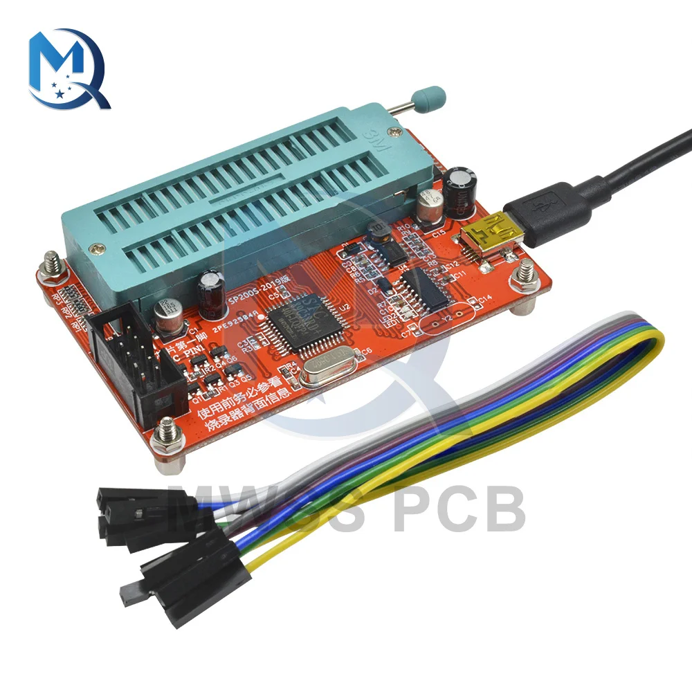 PIC SP200S Programmer Burner Microcontroller Module 24/93 Series EEPROM Memory Chip PCB Board Mini USB Cable with Dupont Line