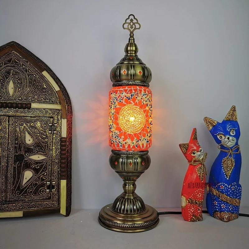Turkish Mosaic Table Lamp Vintage Art Deco Handcrafted Lamparas De Mesa Glass Bed Light Lamparas Con Mosaicos Night Lights