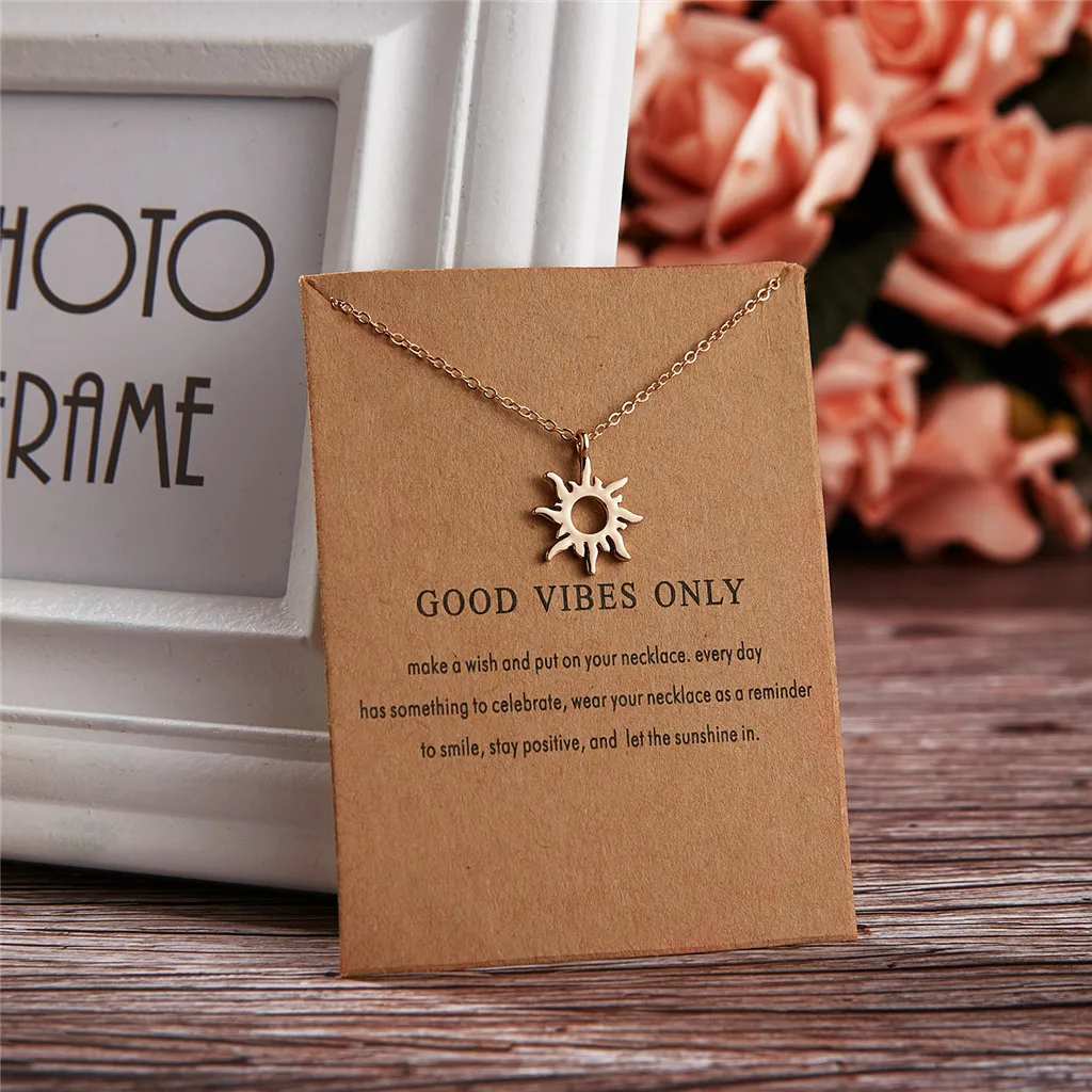 Jewelry Women Necklace Sun Pendant Short Necklace Alloy Clavicle Chain Female Necklaces For Women 2020 Necklace For Women