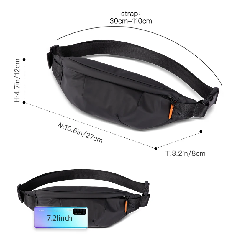 Hk Chest Bag Waist Bag Men Crossbody Bag Multifunction Purse Money Phone Belt Waterproof Casual Sport Fanny Pack Messenger Belt