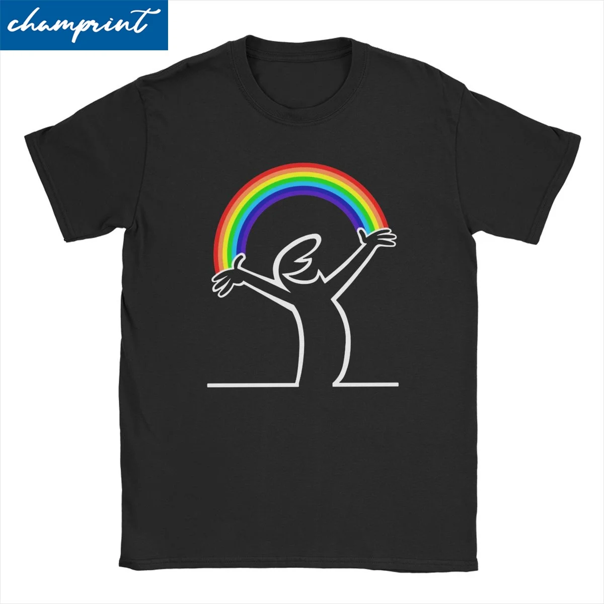 Lineman Rainbow T-Shirt for Men Women Badum Badum Linus La Linea Streken Cartoon Tees Short Sleeve T Shirt Gift Clothing