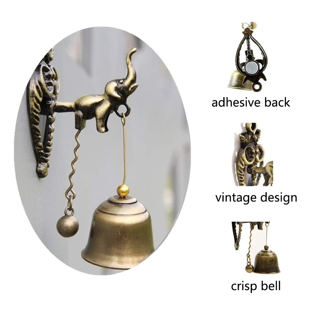 Small Retro Decorative Doorbell Windchime Shopkeeper Bell Door Knocker for Store Room Garden Porch Front Entrance Home Decor