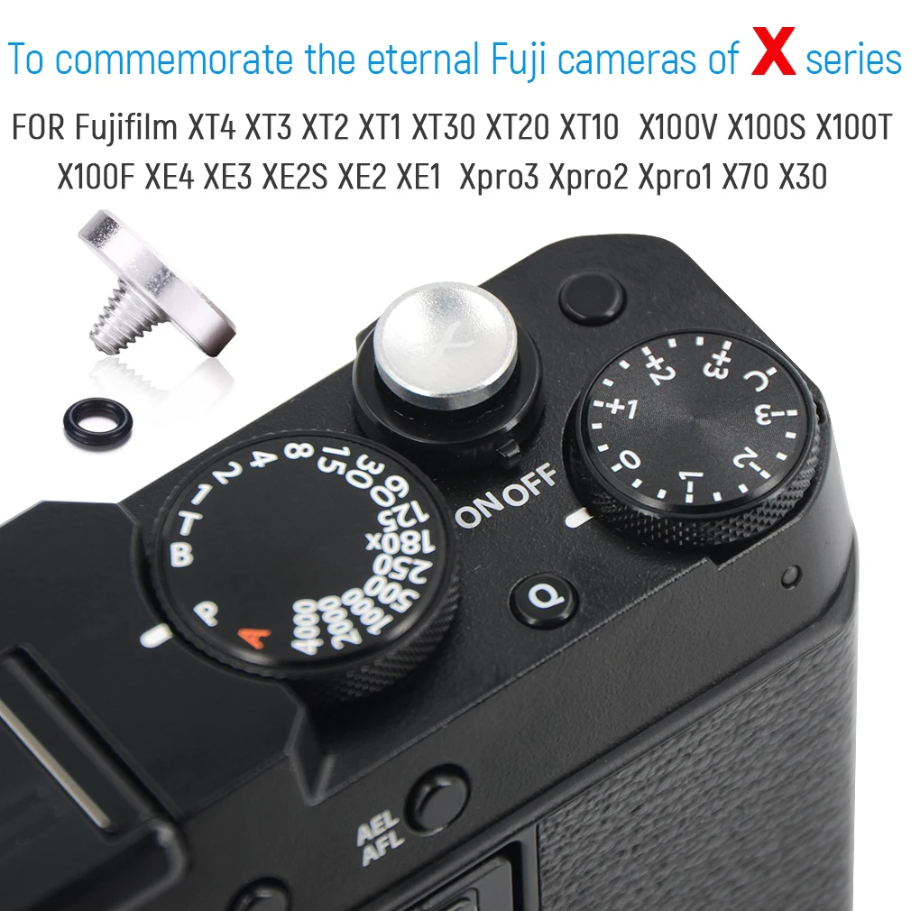 3 x Silvery Metal Shutter Release Button for Fuji XT4 XT3/2 XT30 XT20  X100V X100S X100T X100F XE4 XE3 Xpro3 Xpro2 X70 and More