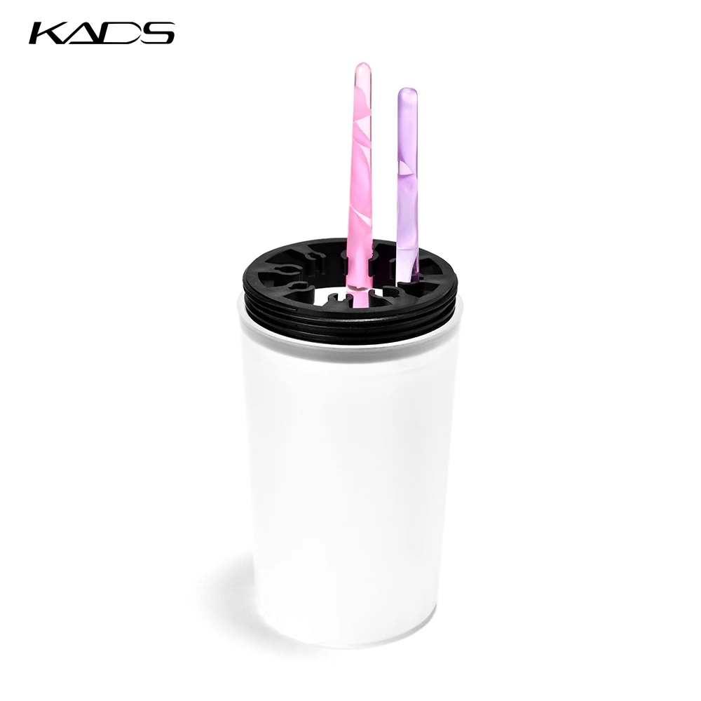 

KADS Nail Art Brush Cleaner Holder UV Acrylic Gel Pen Plastic Pot Cleanser Cup Bottle Brushes Holder Tools