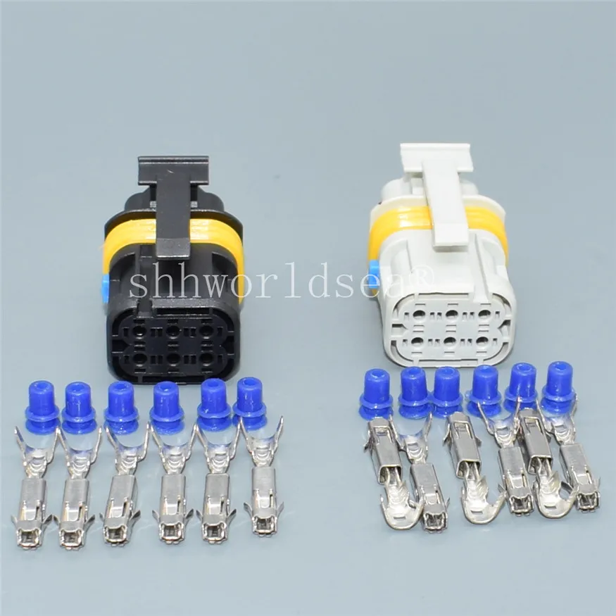 

Shhworldsea 1 комплект, 6 контактов, 1,5 мм, водонепроницаемая вилка, розетка для жгута проводов, автоматический гнездовой разъем с клеммами