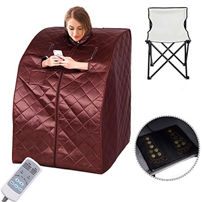 Sauna Room Infrared Sauna Slimming Negative Ion Detox Therapy  Personal Fir Sauna Jade Heating Foot Pad Folding Chair