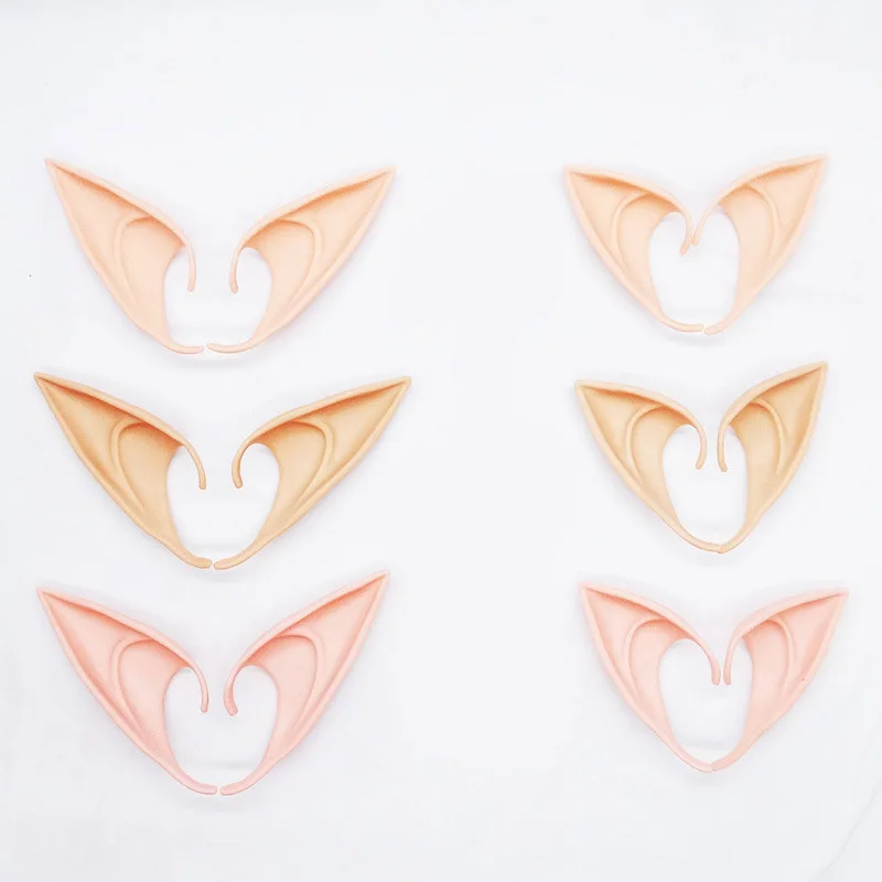 1Pair Latex Elf Ears Halloween Pointed Cosplay Mask for Halloween Masquerade Party Costumes Festival Hot Selling 2021