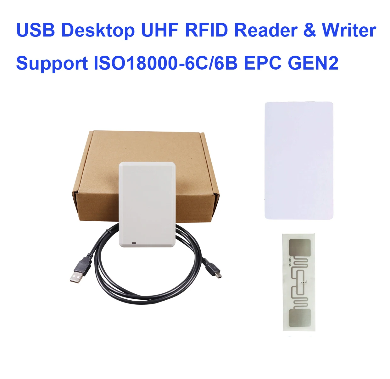 NJZQ 860Mhz~960Mhz Free WIN 10 PC Program Read And Write Epc Gen2 Tag USB Desktop RFID Reader