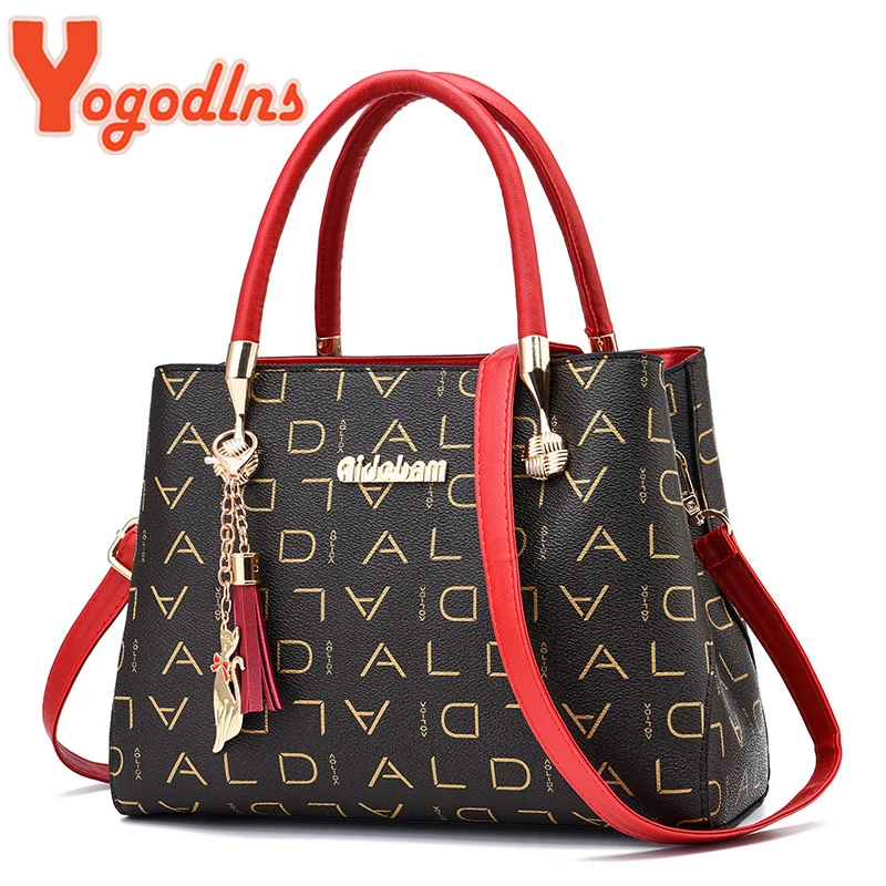 Yogodlns Brands Letter Print Women\'s Handbags Female Shoulder Bag Luxury Cat Tassel Handle Bag Lady Crossbody Bag Daily Pouch