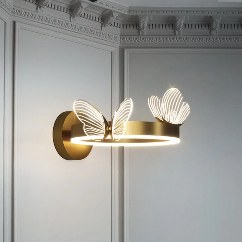 Butterfly LED Wall Lamp Indoor Lighting For Home Living Room Decoration Bedroom LED Night Lights Bedside Lamps