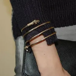 Gold Color Snake Bangles for Women Creative Design Entangled Bangles Personality Punk Exaggerated Female Bangles Fashion Jewelry
