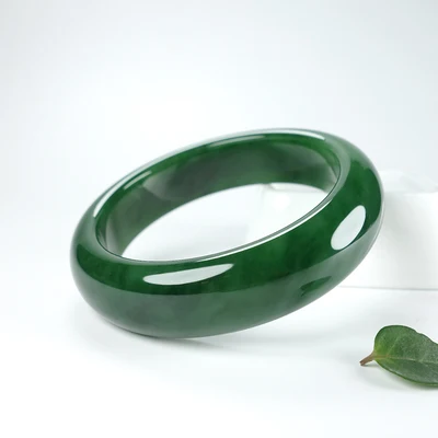 

Zheru Jewelry Natural Hetian Jade Green 54-62mm Bracelet Elegant Princess Jewelry Best Gift