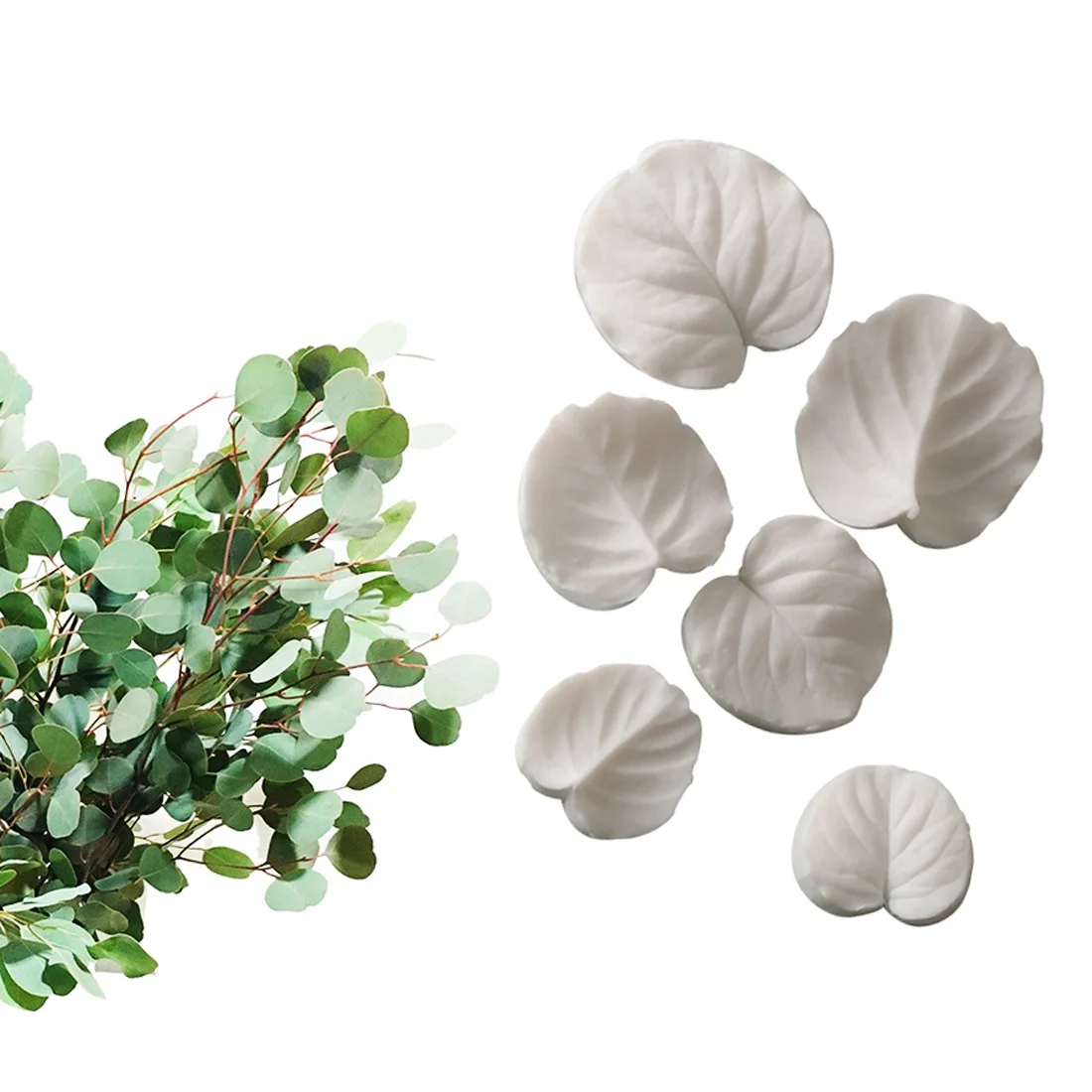 Eucalyptus Leaves Veiners Silicone Mold Stamp Designer DIY Resin Clay Flower Gumpaste Polymer Clay Mold Vein Emboss Texture