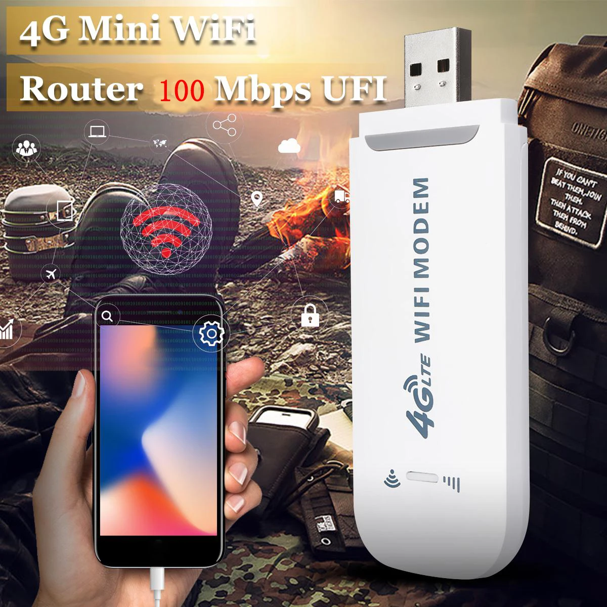 4G LTE USB Modem Network Card 100Mbps 4G LTE Adapter Wireless USB Network Card  WiFi Modem