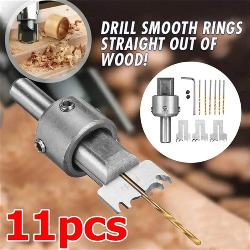 11PCS Beads Drill Bit Carbide Ball Blade Woodworking Milling Cutter Molding Tool DIY Wooden Beads Router Bit Drills Making Set