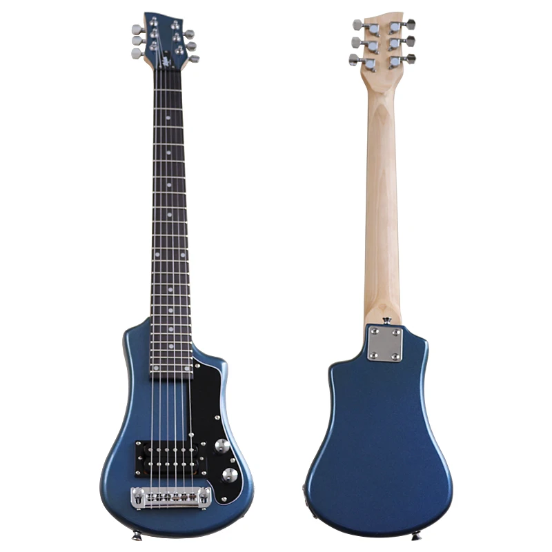 Good Quality Mini Electric Guitar Travel Guitar 34 Inch Basswood Body 6 Strings Wood Guitar High Gloss Red Blue Black Free Bag