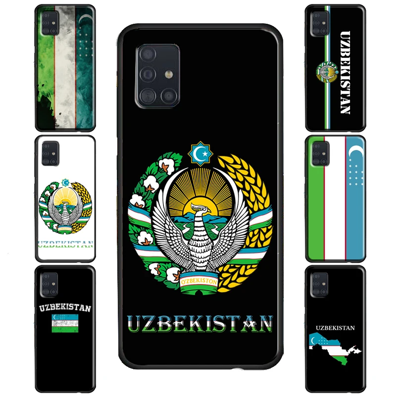 Uzbekistan Flag Coat Of Arms Case For Samsung Galaxy S20 FE S22 S21 Ultra S8 S9 S10 Note 10 Plus S10e Note 20 Ultra