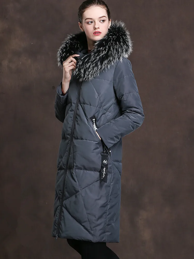 Women's Down Jacket Winter Jacket Women Real Raccoon Fur Collar Parka Long Jackets for Women Down Coat Chaqueta Mujer MY