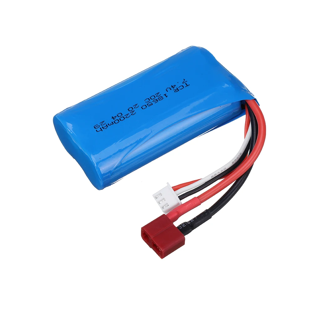 FLYBEE-Batería de 7,4 V, 2200 mAH, 2S, 7,4 V, li-po, 2S, 20C, 18650, juguetes, para helicóptero de control remoto, 7,4 V, 2200 mAH, 144001