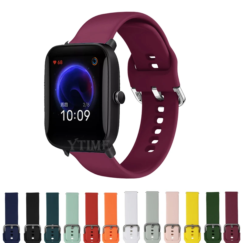 20mm Silicone Strap for Xiaomi Huami Amazfit Bip BIT Lite Youth 1S Smart Watch Bracelet Amazfit Bip U Pro/GTS 4 2 Mini Watchband