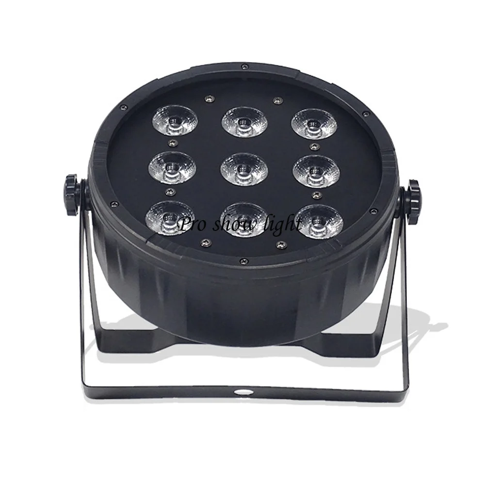 Attrezzature per DJ LED Par Light 9X12W RGBW 4IN1 Flat LED Par Wash Disco Party Light DMX 512 Controller Dj per Christmas Wedding Club