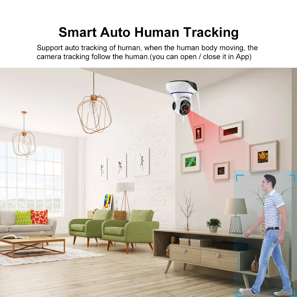 Gadinan Home Security 2MP WIFI Video Surveillance Auto Tracking IP Camera Two Way Audio Mini CCTV Camera 1080P IP CAM Carecam