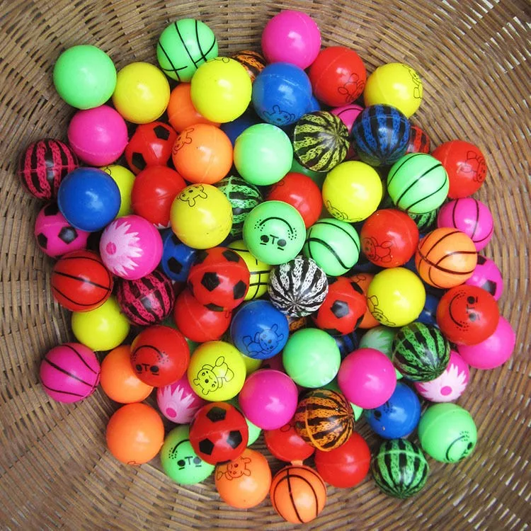 Bolas de juguete divertidas para niños, bolas hinchables mezcladas de 25mm, salto flotante sólido, pelota de goma elástica de juguete hinchable, 10/20/40 Uds.