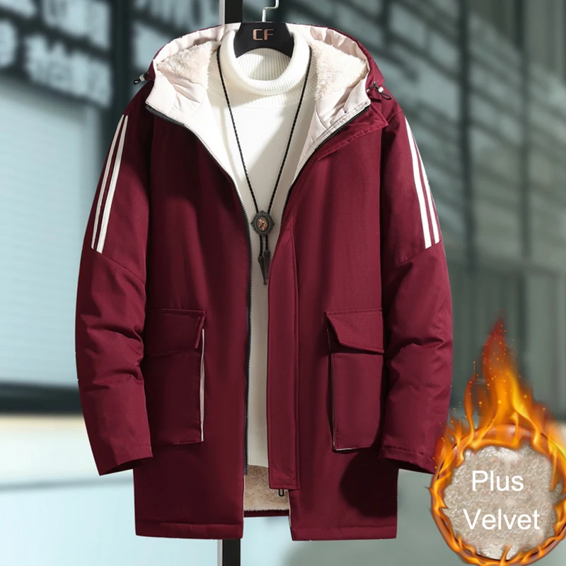 

-20 Degrees Winter Men Parka Casual Jacket Outwear Waterproof Thicken Warm Hooded Plus Velvet Outwear Coat 5XL 7XL 9XL