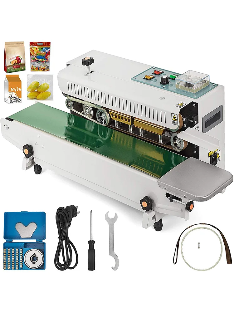 Automatic Continuous Plastic Bag Food Sealing Machine 220V/110V Professional Band Sealer Heating Packaging Machine FR-900