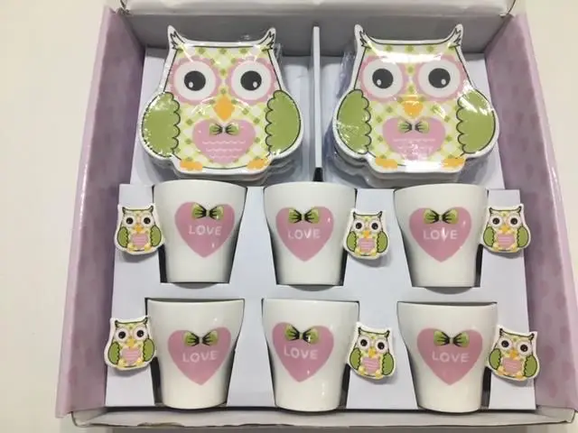 DOLBOVI Owl Figured Porcelain 6 s coffee cup Pad mug кружка coffee cup cup