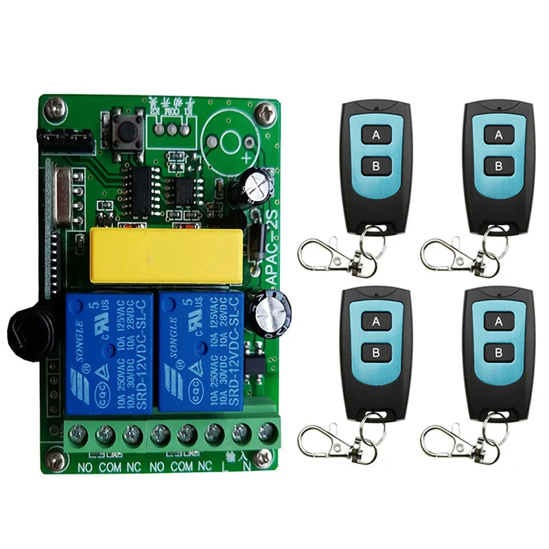 AC 220V 2 CH Channels 2CH RF Wireless Remote Control Switch Remote Control System receiver transmitter 1CH Relay 315/433 MHz