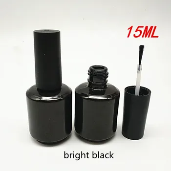 15 ミリリットル空のネイルジェルコンテナボトルマニキュアボトル明るい黒 & クリアネイルガラスボトルネイルアートオイル包装ボトル