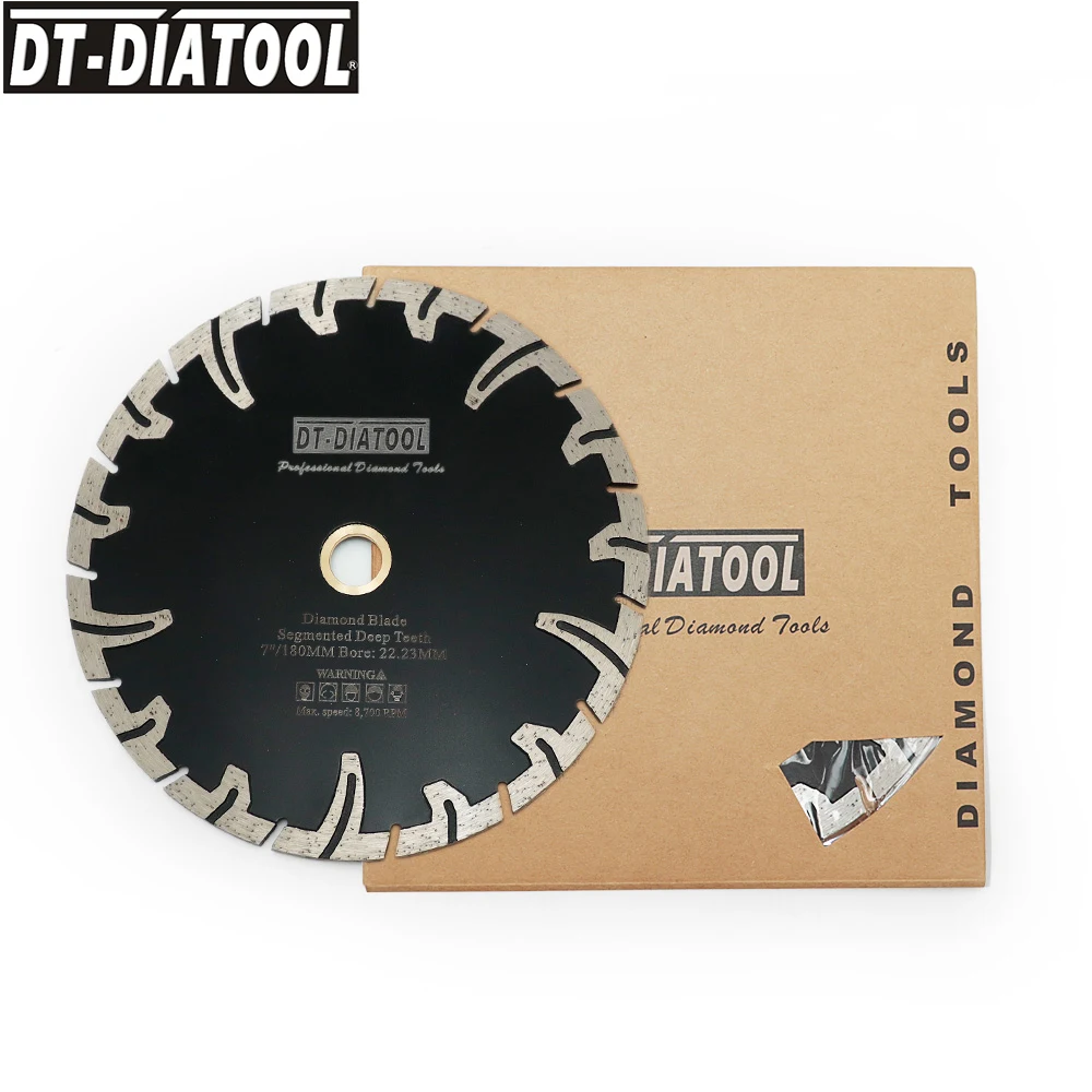 DT-DIATOOL 5pcs/set Deep Teeth Diamond Disc Saw Blades Cutting Wheel for Granite Stone Concrete Cutter Dia 4.5"/5"/7"/9"