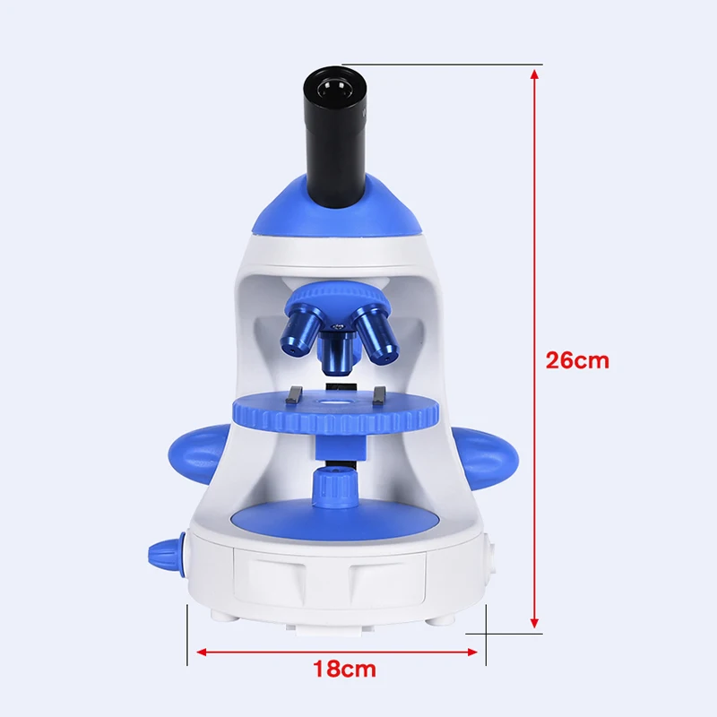 Monokularowy mikroskop biologiczny HD Zoom 1600X laboratorium Lad student education LED + luksusowa torebka + uchwyt na telefon + akcesoria 9CPS