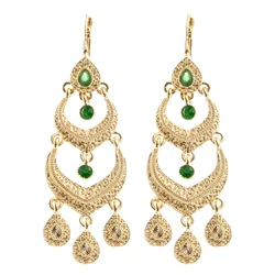 Moroccan Style Earrings for Women's Wedding Party Jewelry with Rhinestone Droplet Shape