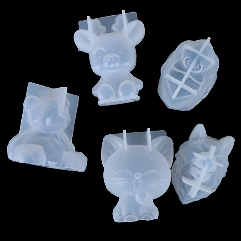 3D silicone mold diy geometry stereo bear deer cat tiger orangutan mold animal mold decoration ornament mold cake tool