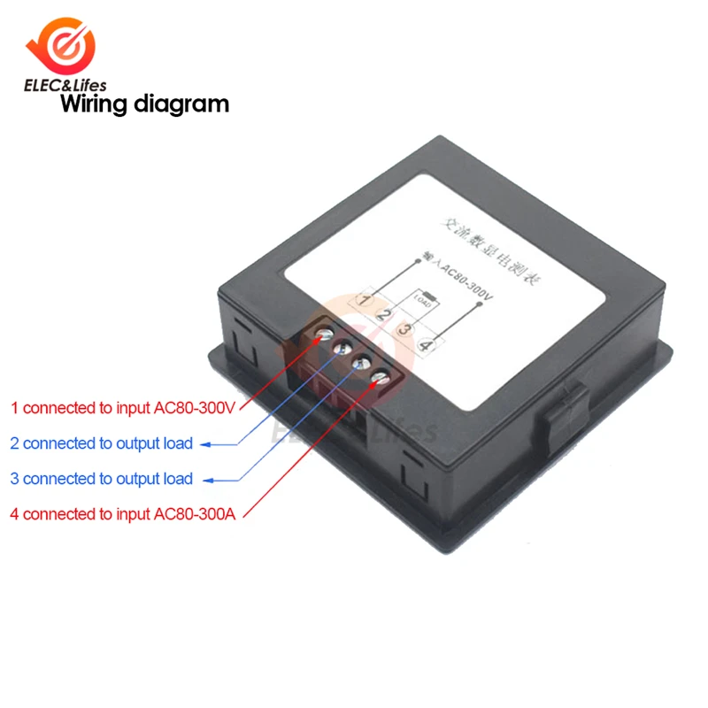 التيار المتناوب 80-300 فولت LED عرض مقياس التيار الكهربائي الفولتميتر Wattmeter لوحة متعددة الوظائف فولت الجهد متر فاحص وظيفة واقية