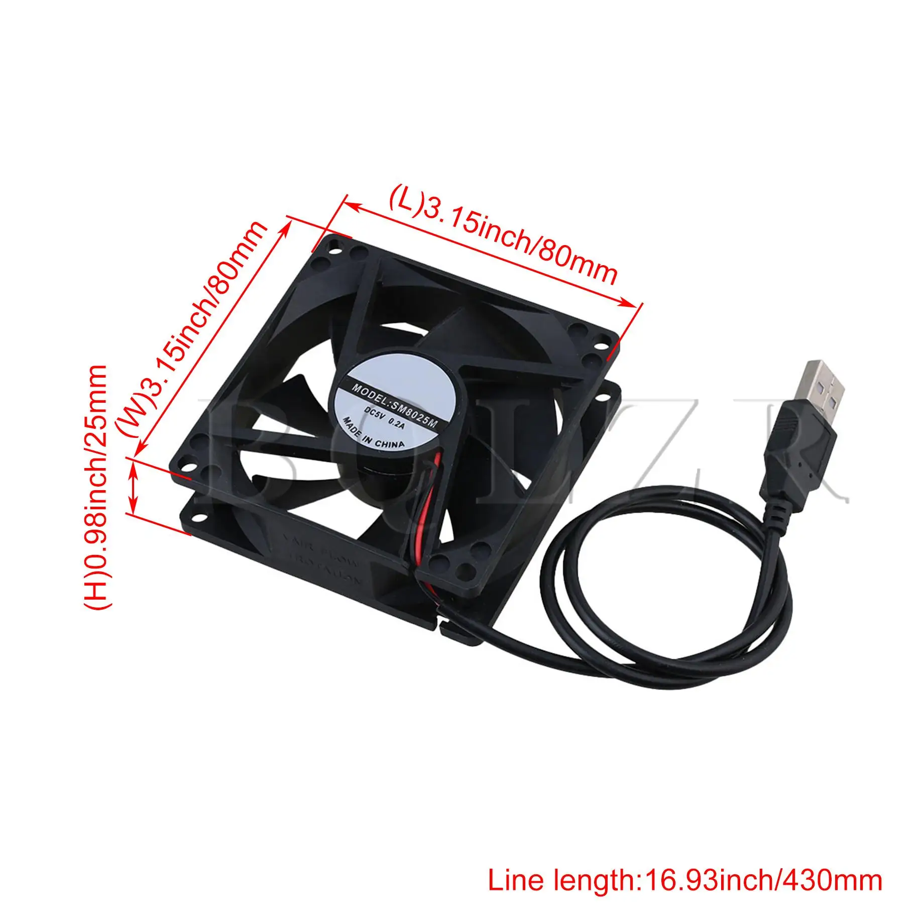 BQLZR 2 PCS 5V USB 8cm Computer Fall Fan Desktop Kühlsystem Werkzeug Schwarz