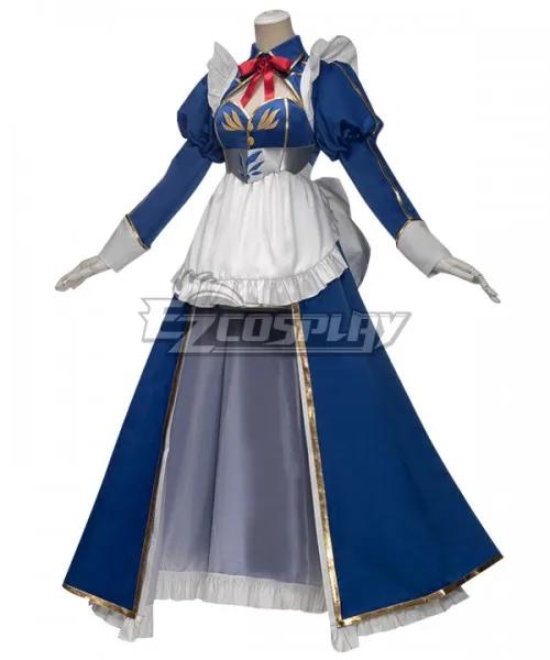 Fate Grand Order Lancer Artoria Pendragon Maid vestido azul para niñas, regalo de fiesta, disfraz de Halloween para adultos, E001