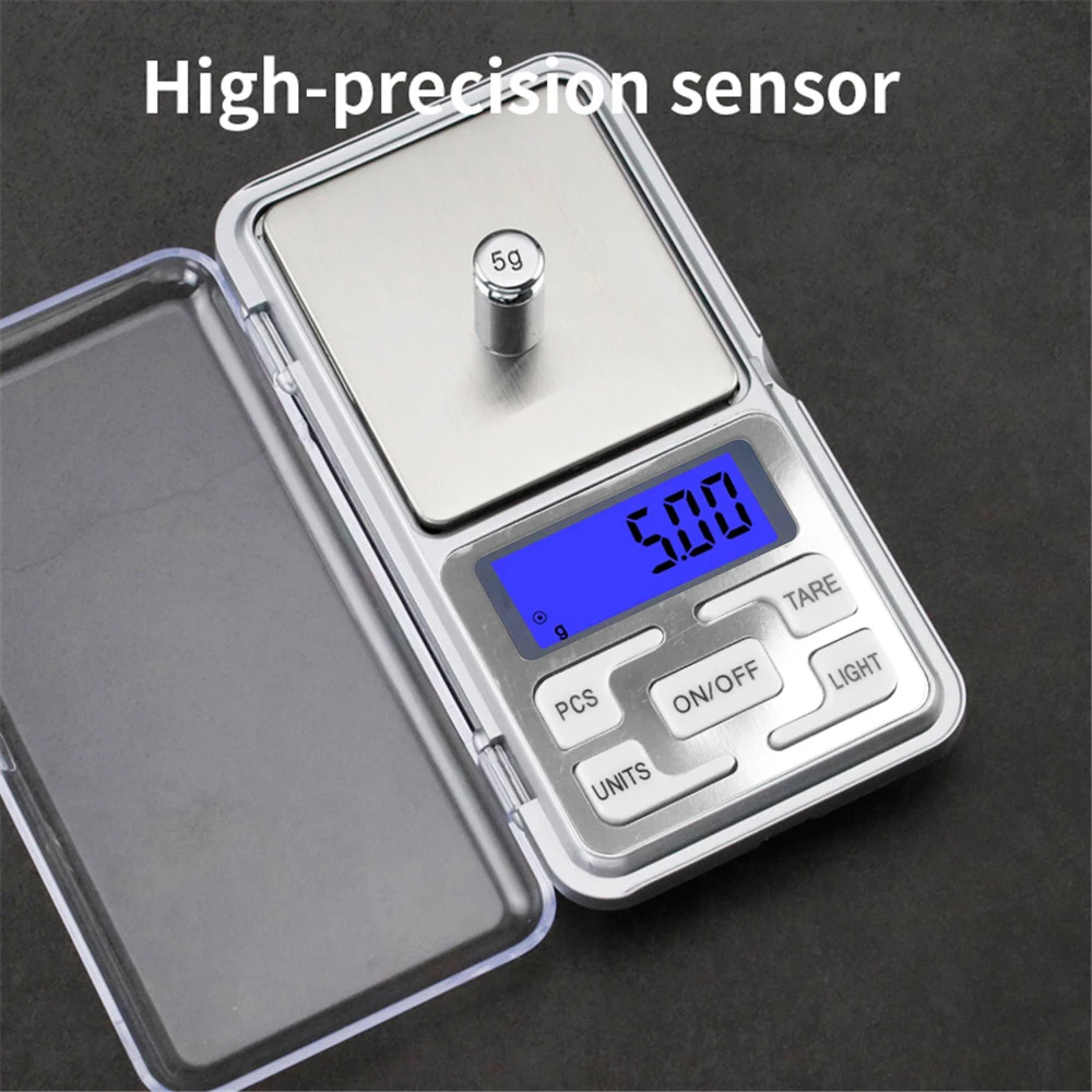 200/300/500G 0.01 Scale Jewelry Mini Digital Pocket Scale High Precision Electric Scale with Backlight for Jewelry Kitchen