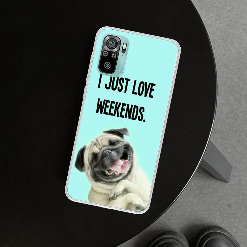 Cute Pug Dog Phone Case Cover for Xiaomi Redmi Note 13 12S 12 11 11S 11T 11E 10 Pro 10S 9 9S 9T 8 8T 7 Plus Print Coque Case Cov