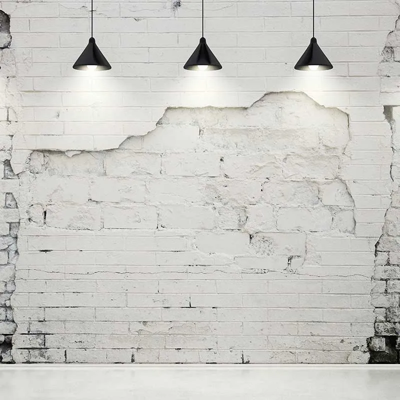 

Mocsicka Vinyl Photography Background White Brick Wall Droplight Computed Printed Children Backdrops for Photo Studio CM-6642