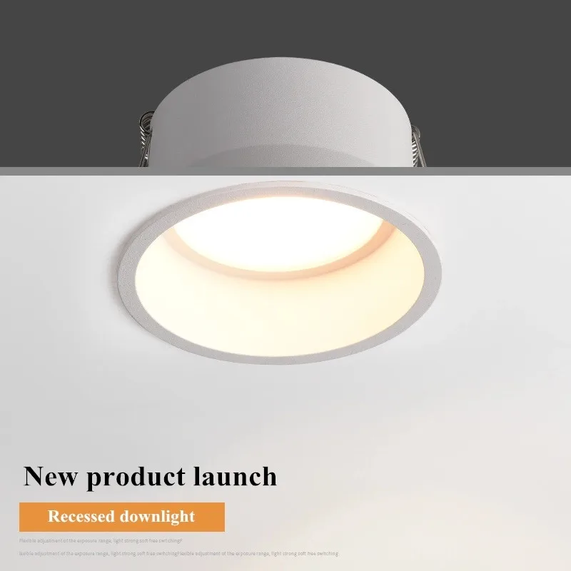 Downlight LED embutido ajustável com brilho profundo, ângulo sem moldura, holofotes reguláveis, iluminação de teto, 5W, 7W, 12W, 20W