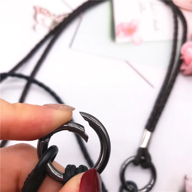 Soft pu weave Neck strap Keychains Pendant Neckline Lanyard Mobile phone Strap Charms Keyring Buckle rope Anti-slip Cord Lanyard