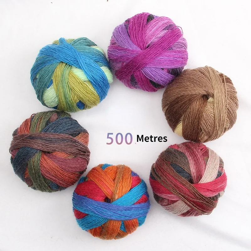 Wool Knitting Yarn Balls, Hand Knitted Wool, Long Dyed, Woollen Thread, DIY Shawl, Sweater, Scarf, Crochet, Drop Shipping, 100g