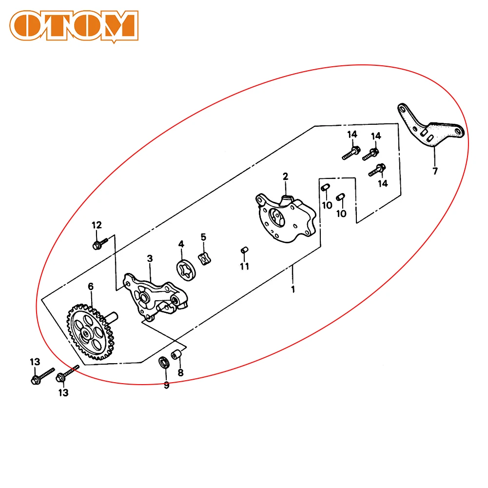 OTOM Motorcycle Oil Pump Assy For HONDA AX-1 AX1 AX 1 NX250 NX 250 Motocross Endur Accessories