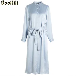 Real Silk Boollili Dress Women Spring Autumn Dress Korean Office Lady Dress Elegant Party Dresses Woman Vestidos Mujer